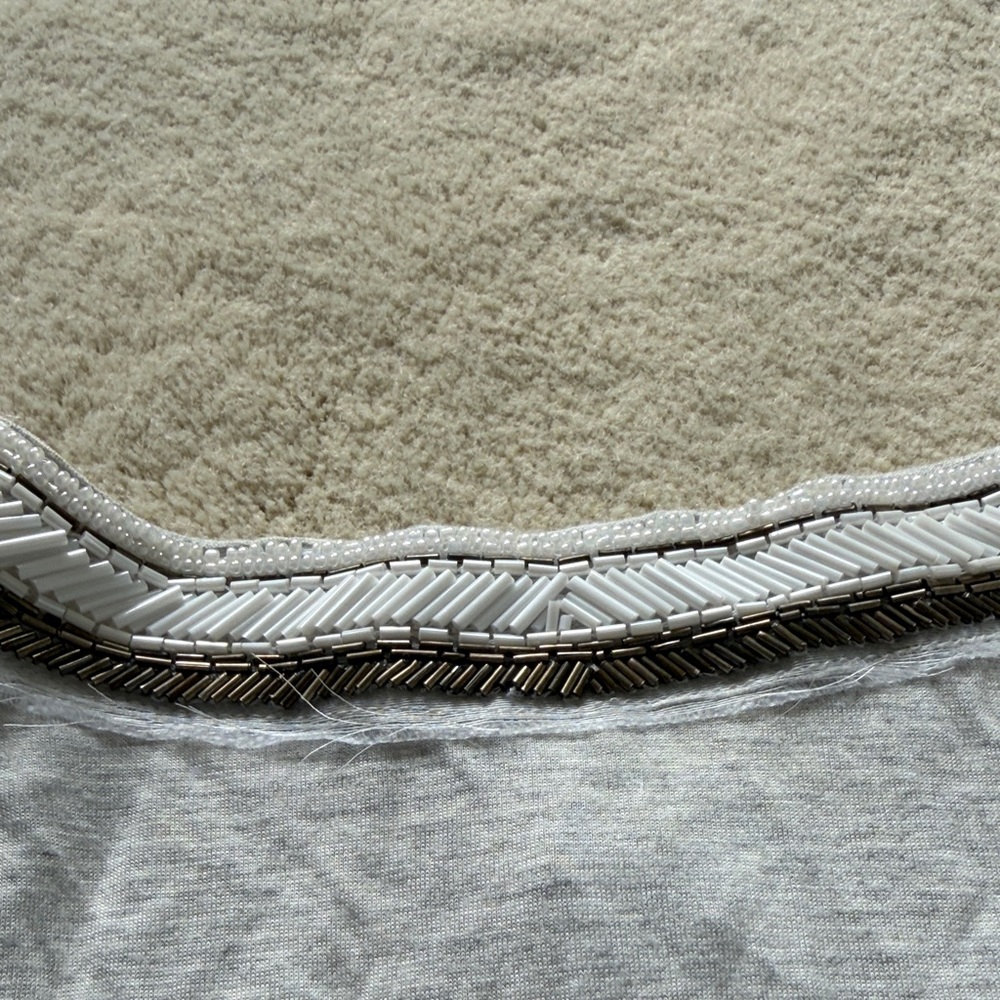 NWT Love Sam SOFTEST Jersey Gray Sleeveless Top with Beaded Design - Picture 6 of 6